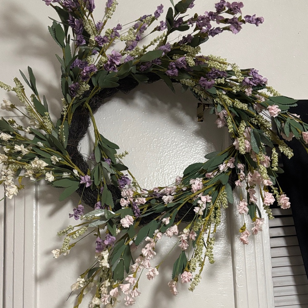 Lavender & Blush Floral Grapevine Wreath